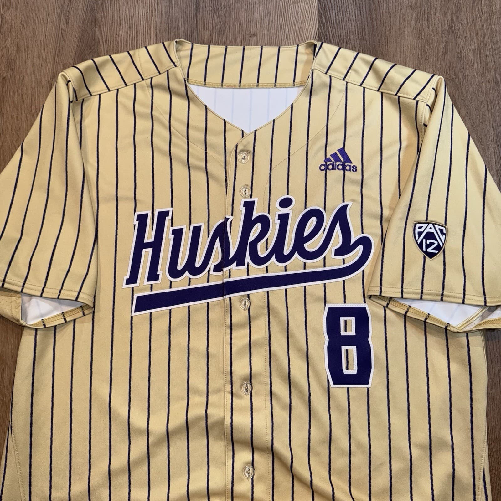 Washington Huskies Baseball Jersey UW Team Issue Game Worn Pac 12 Adidas Mens 52