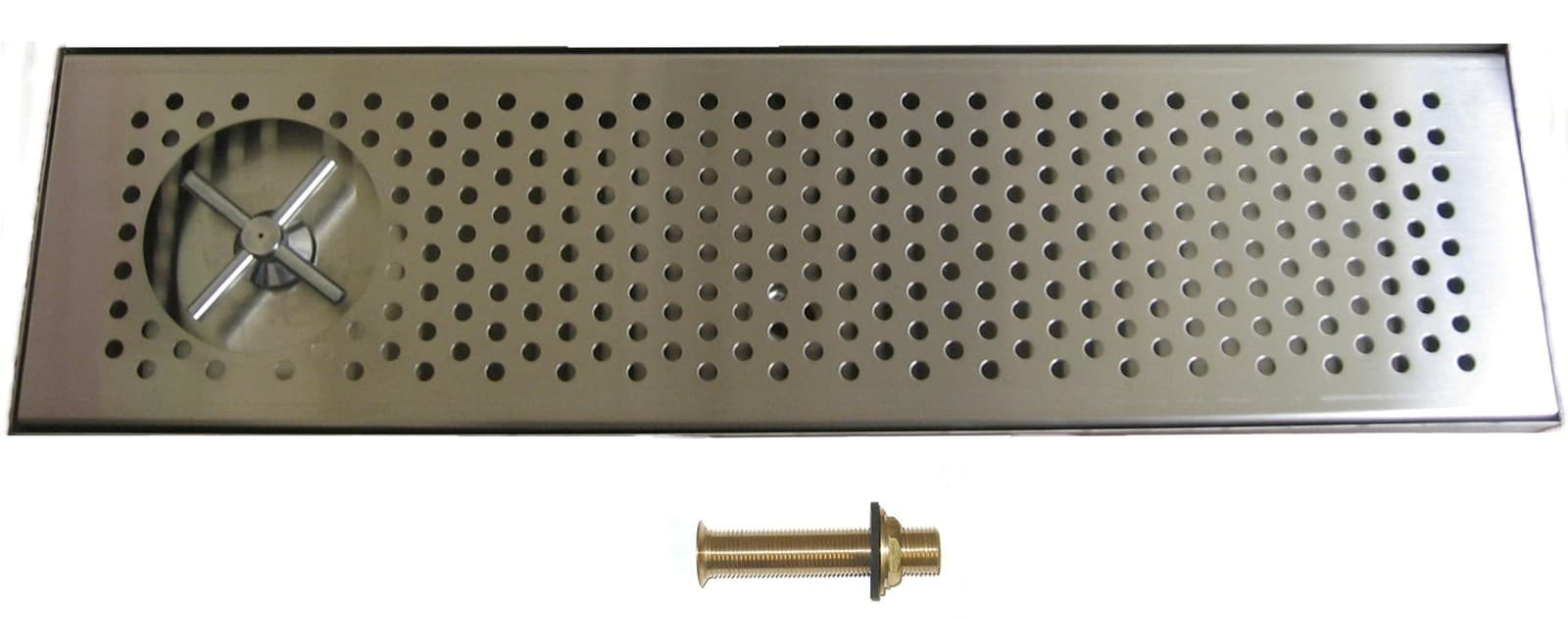 Draft Beer RINSER Drip Tray 30" X 8" W/ S.S. GRILL & 4" METAL DRAIN- DTW-30SS-R