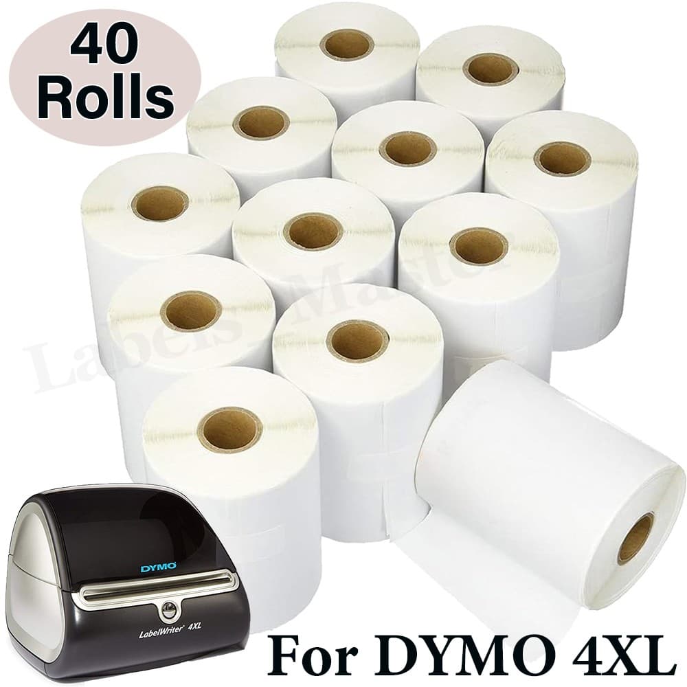 40 Rolls DYMO 4XL Shipping Labels 4x6 Compatible 1744907 Direct Thermal Printer