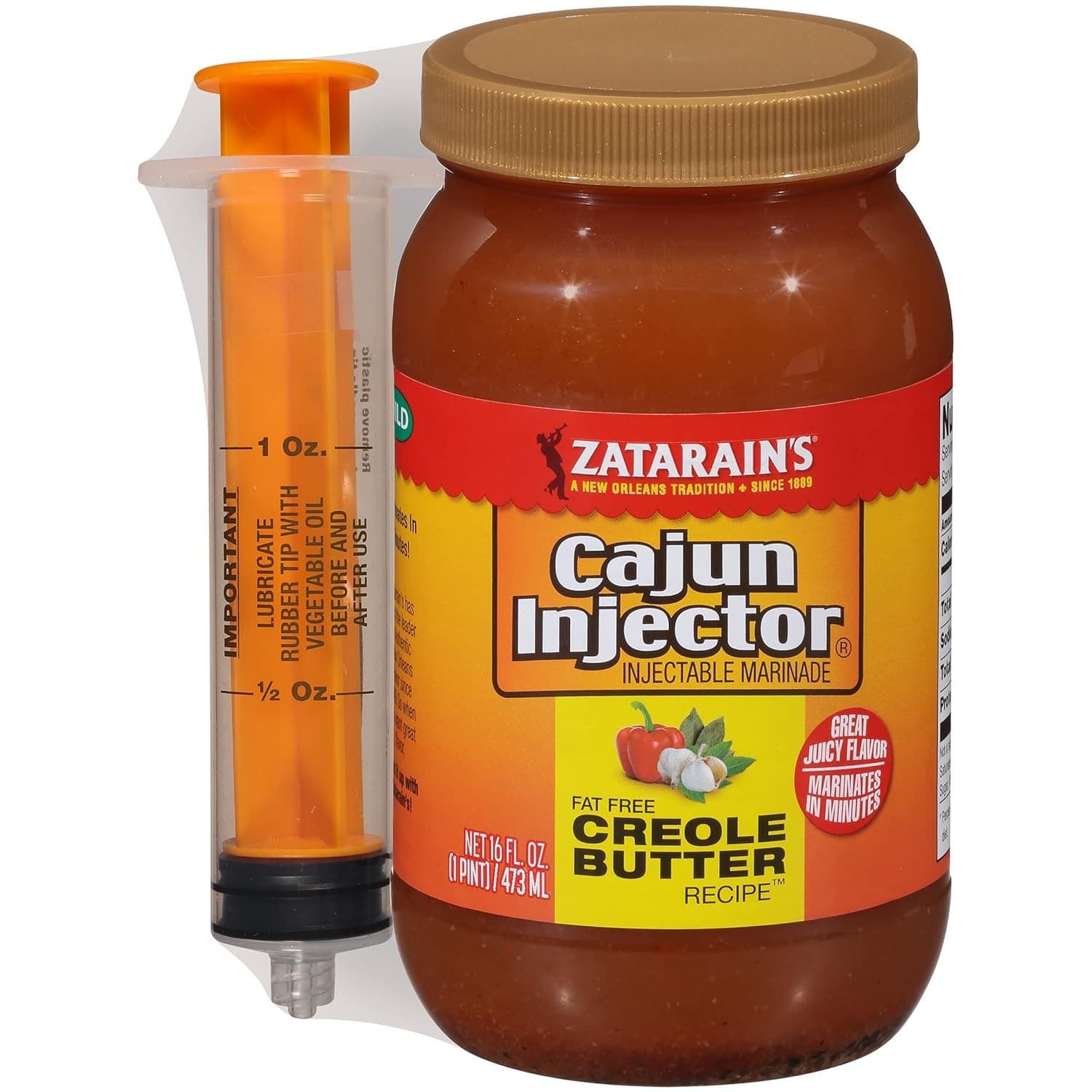 Zatarain's Cajun Injector Fat Free Creole Butter Recipe Injectable Marinade with