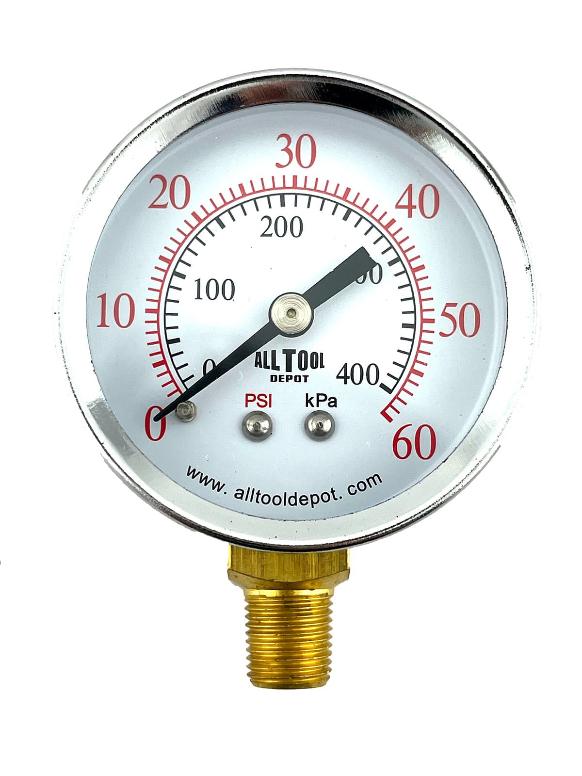 Air Pressure Gauge 2" Dial Side Mount 1/8"NPT - 0 to 60PSI
