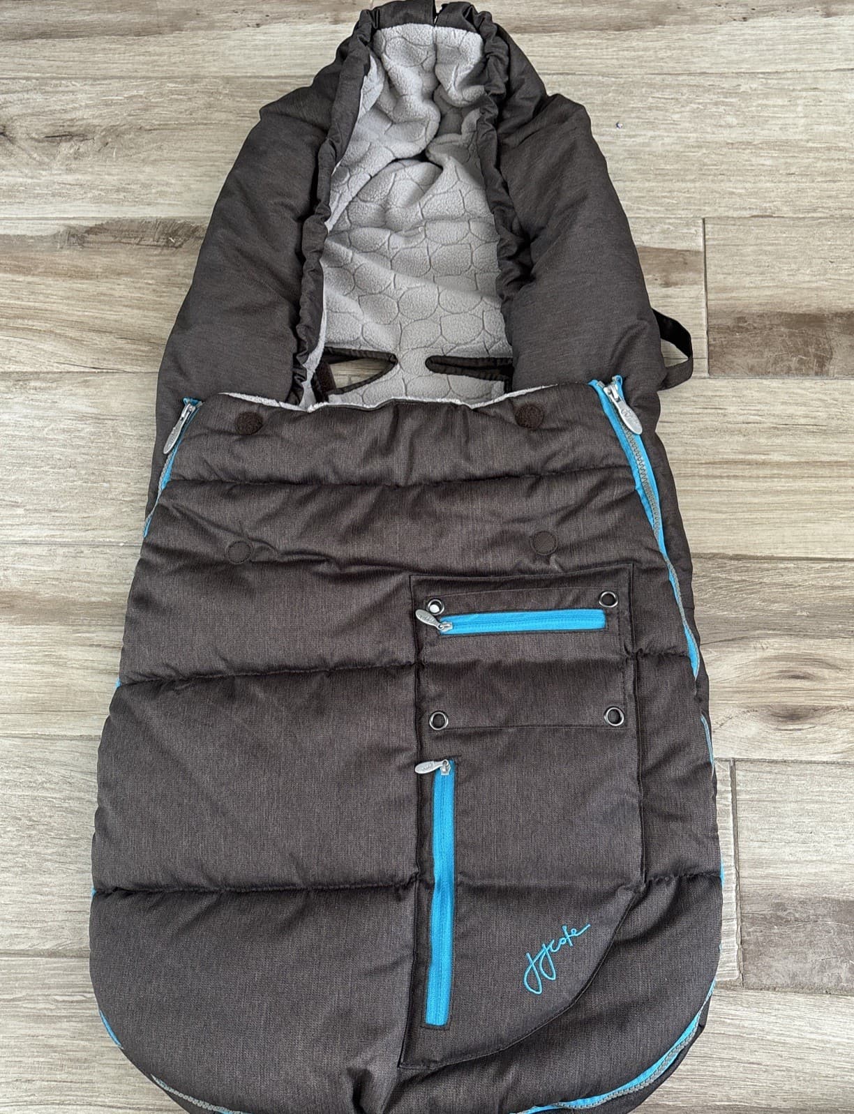 Bunting Stroller Bag Arctic bundleme. JJ Cole Brown & Teal NWOT never used