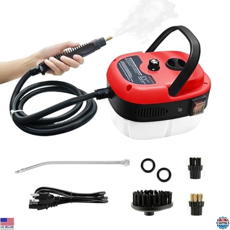 2500W Handheld Steam Cleaner - Portable with 3 Brush Heads for Deep Cleaning