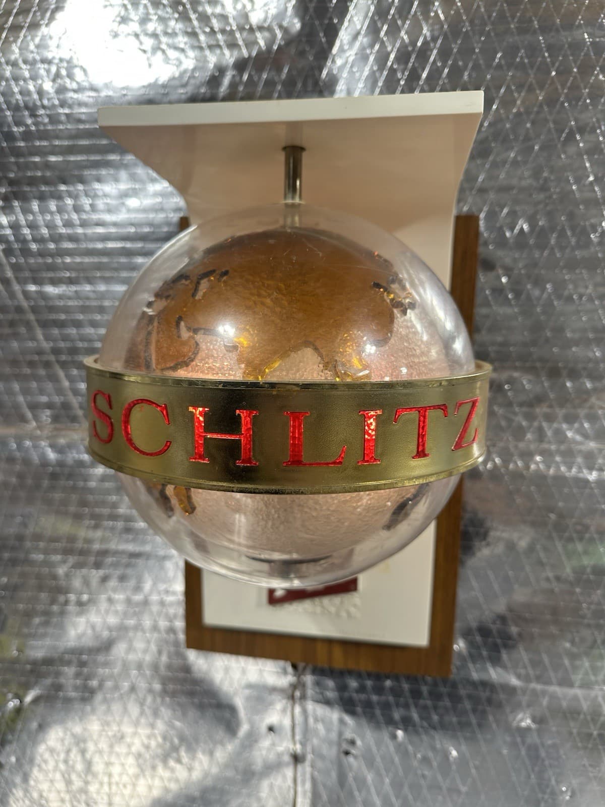 1960s Schlitz Beer Rotating Motion Globe Lighted Sign Wall Sconce