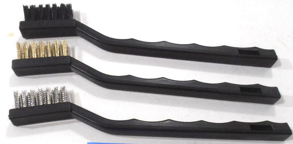 MINI WIRE BRUSH 3 PC. STAINLESS STEEL,BRASS,NYLON CLEANING DETAIL BRUSHES