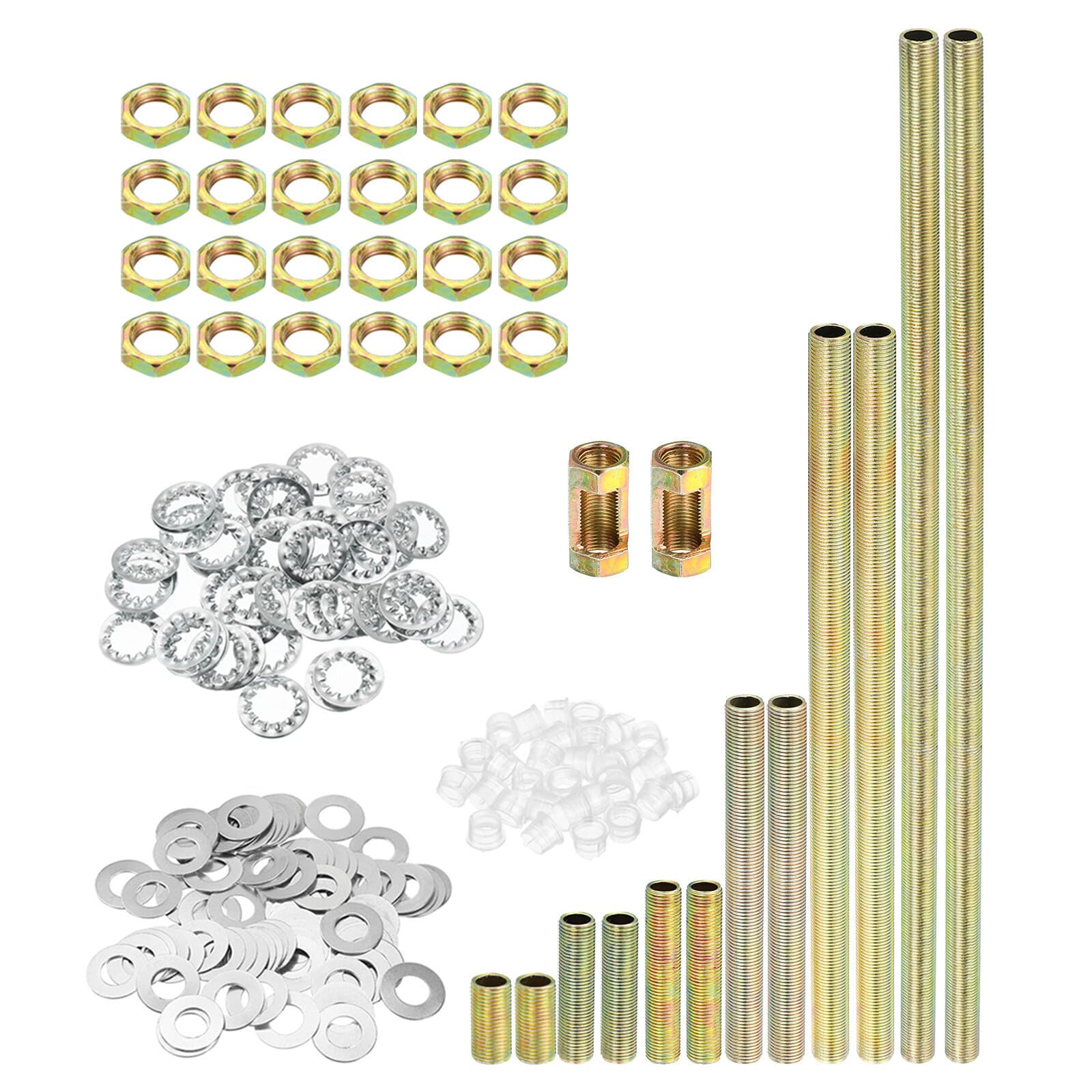 1/8IP Thread Lamp Repair Hardware Assortment Pack 2 Set w Connector Washers Nuts