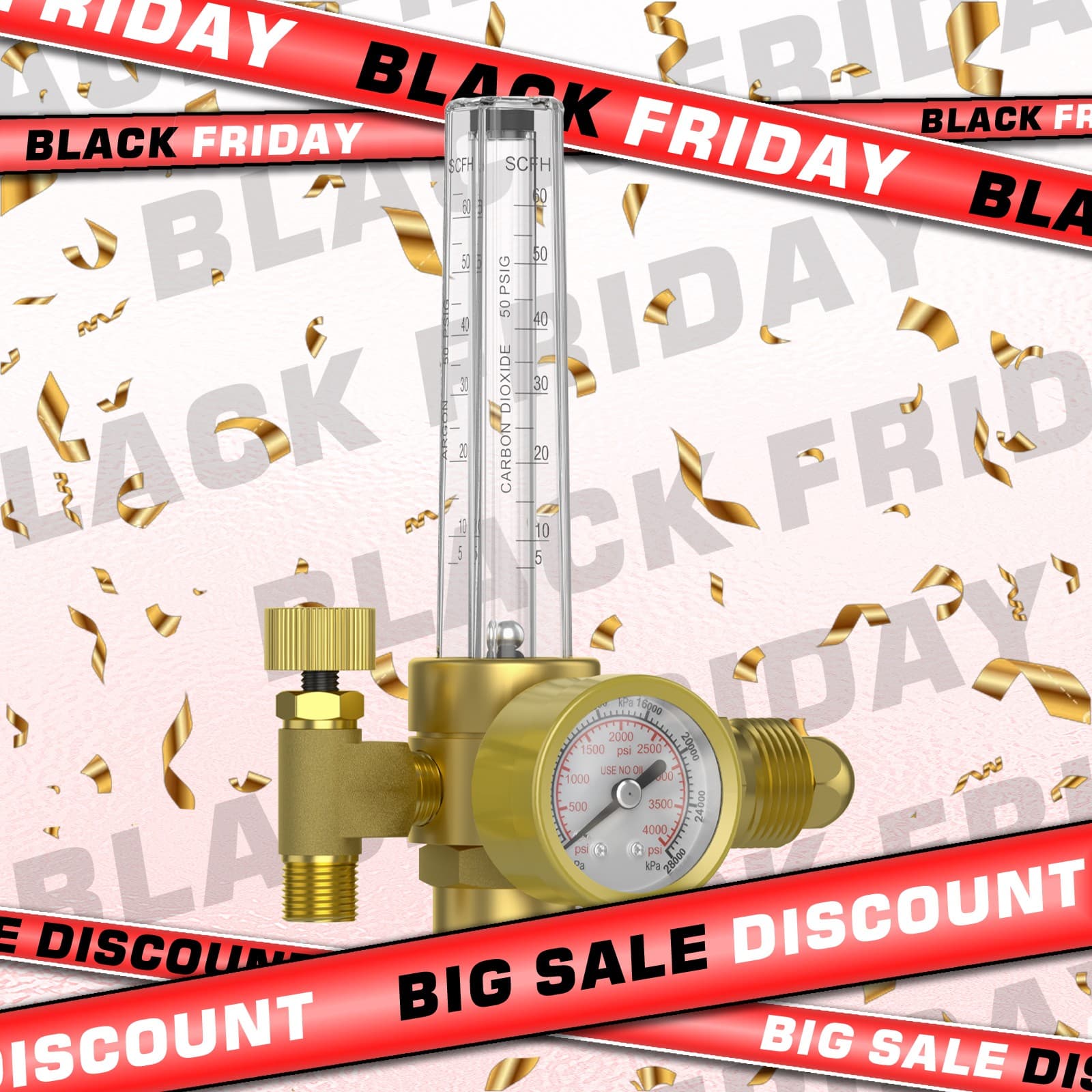 Argon/CO2 FlowMeter Regulator for TIG/MIG Welding