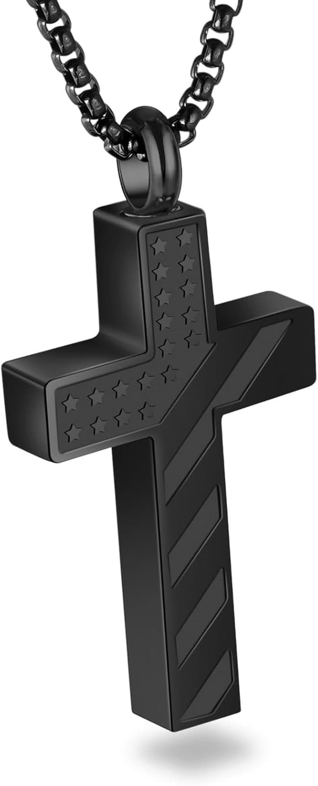 Cross Cremation Jewelry Flag Urn Ashes Necklace for Women Men Cremation Ash Pend