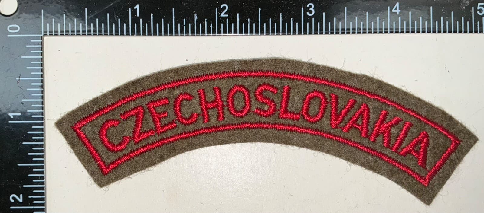 WWII British Army Czechoslovakia Troops Shoulder Title Patch Flash Tab Arc