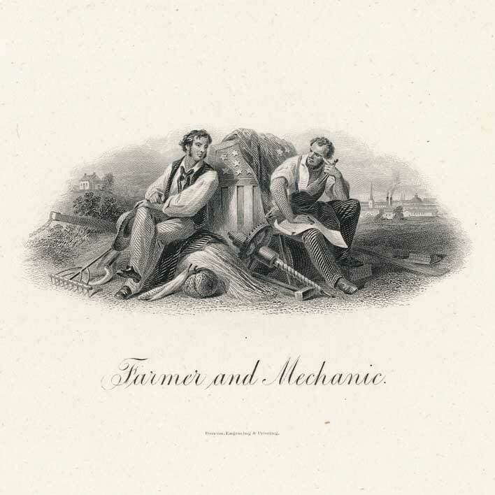 TF59 “Farmer and Mechanic” Vignette Proof, Bureau of Engraving & Printing 1870's
