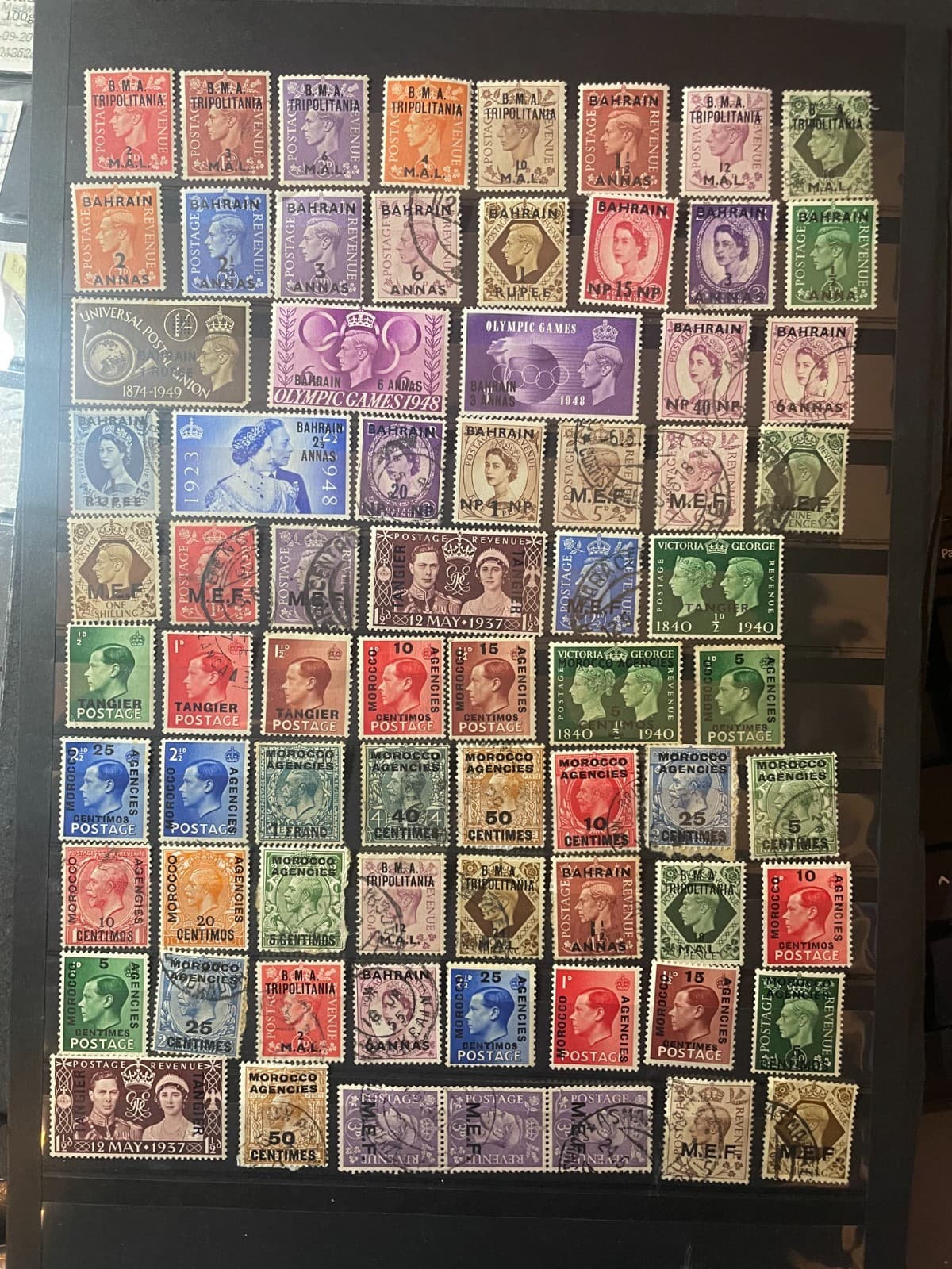 MOROCCO AGENCIES / Bahrain / M.E.F. / Tripolitania selection - George V QE2