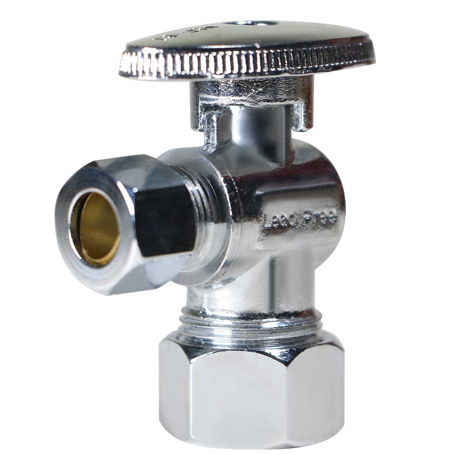 100) XFITTING 5/8" x 3/8" OD Compression Angle Stop Valve, 1/4 Turn, Lead Free