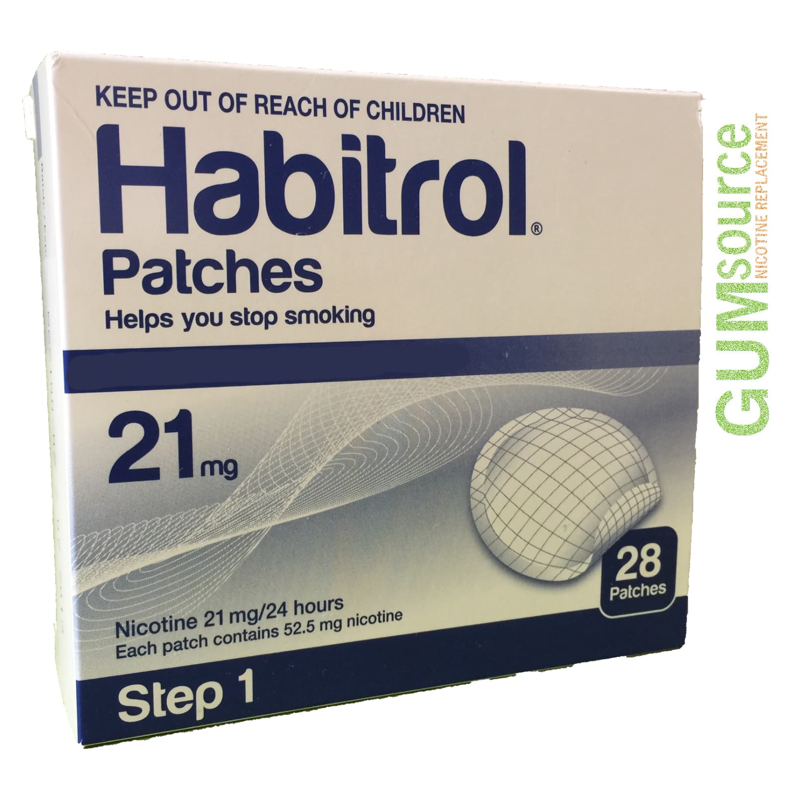 Habitrol Step 1, Transdermal Nicotine Patch 21mg, 1 box 28 patches
