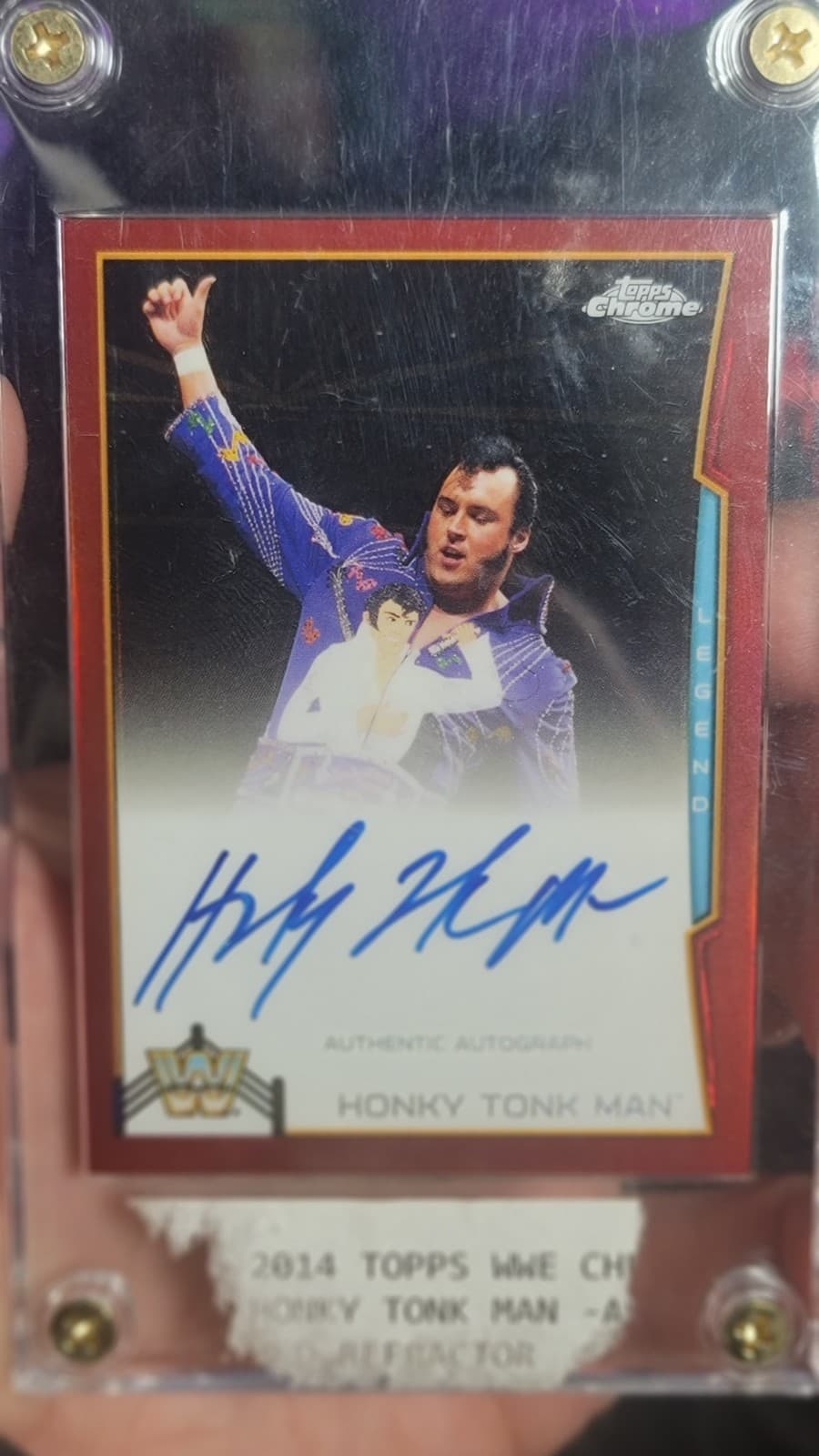 WWE HONKY TONK MAN SIGNED RED BORDER CARD 1 Of 25 RARE 1ST !
