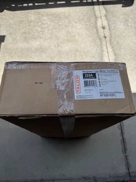 NEW Talon 41105-02FL 320 Amp Aluminum Ringless Type Meter Socket