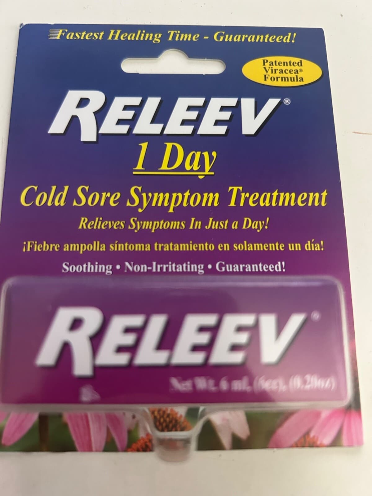 RELEEV • Just 1 DAY • Cold Sore Symptom Treatment • 0.20 oz (6mL) Exp: 04/2027