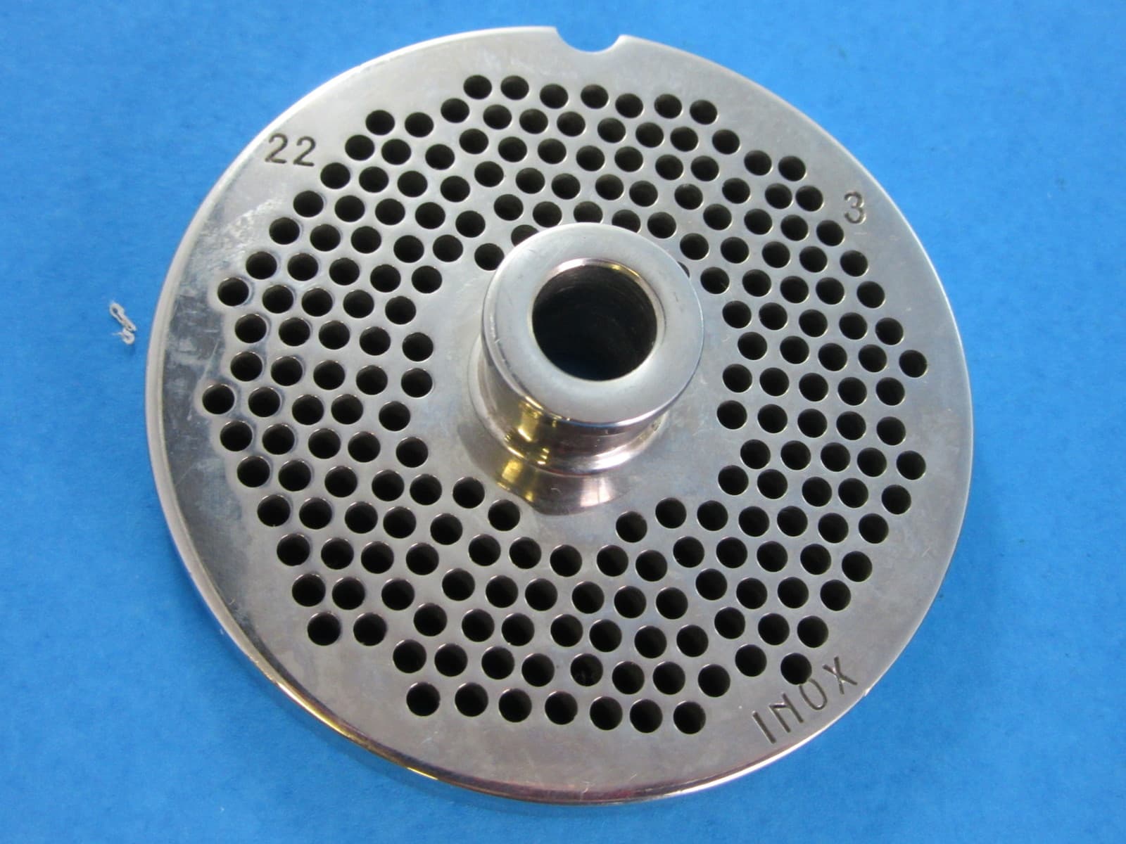 #22 x 1/8" w/ HUB Meat Food Grinder Plate Disc Hobart Cabelas LEM Weston MTN etc