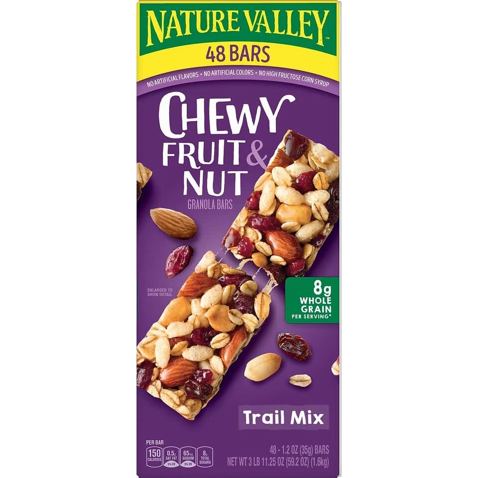 Nature Valley Chewy Fruit and Nut Trail Mix Bars 1.2 oz. 48 Bags/Pack (GEM19696)
