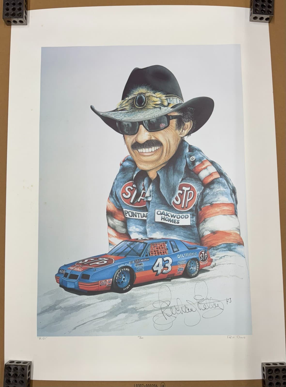 Richard Petty SIGNED Print by Phill Davis 123/1000