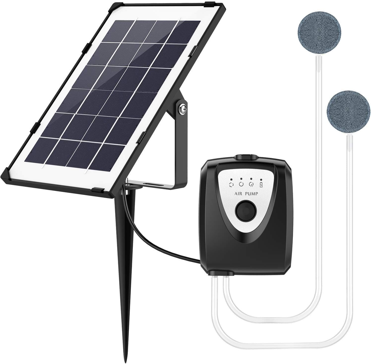 Portable Solar Power Pond Oxygenator Water Pump Oxygen Aerator Outdoor Air Pump