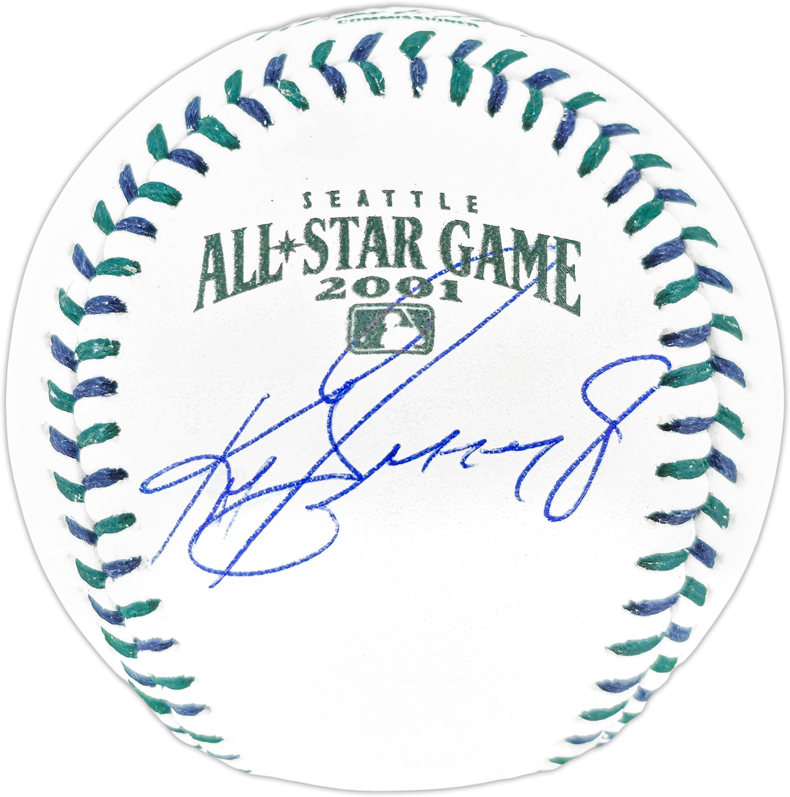Ken Griffey Jr. Auto Official 2001 ASG Logo Game Baseball Mariners Beckett Wit