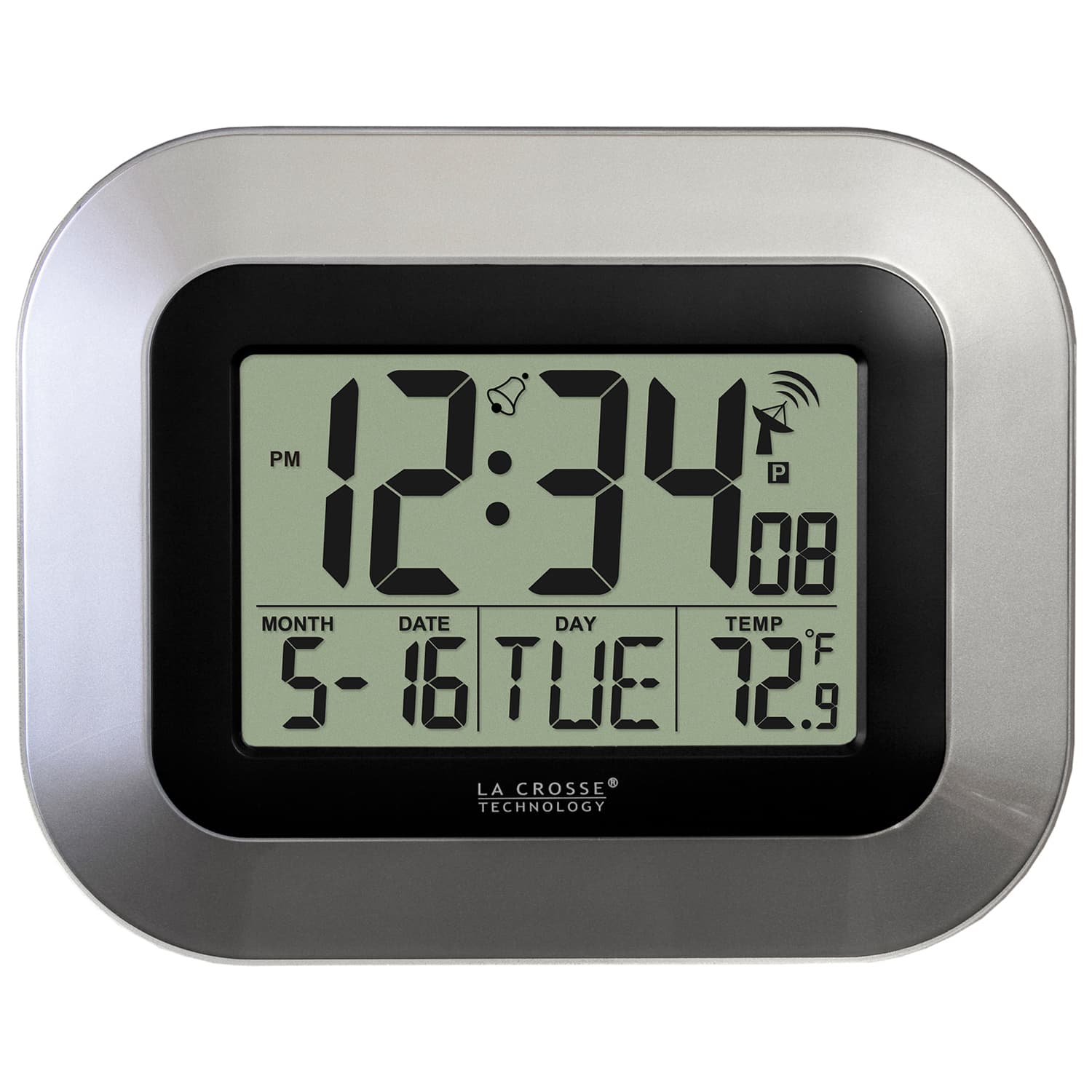WT-8005U-S La Crosse Technology Atomic Digital Wall Clock Indoor Temp - Open Box