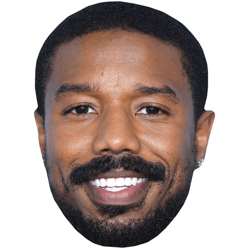 Michael B Jordan (Beard) Celebrity Mask, Flat Card Face