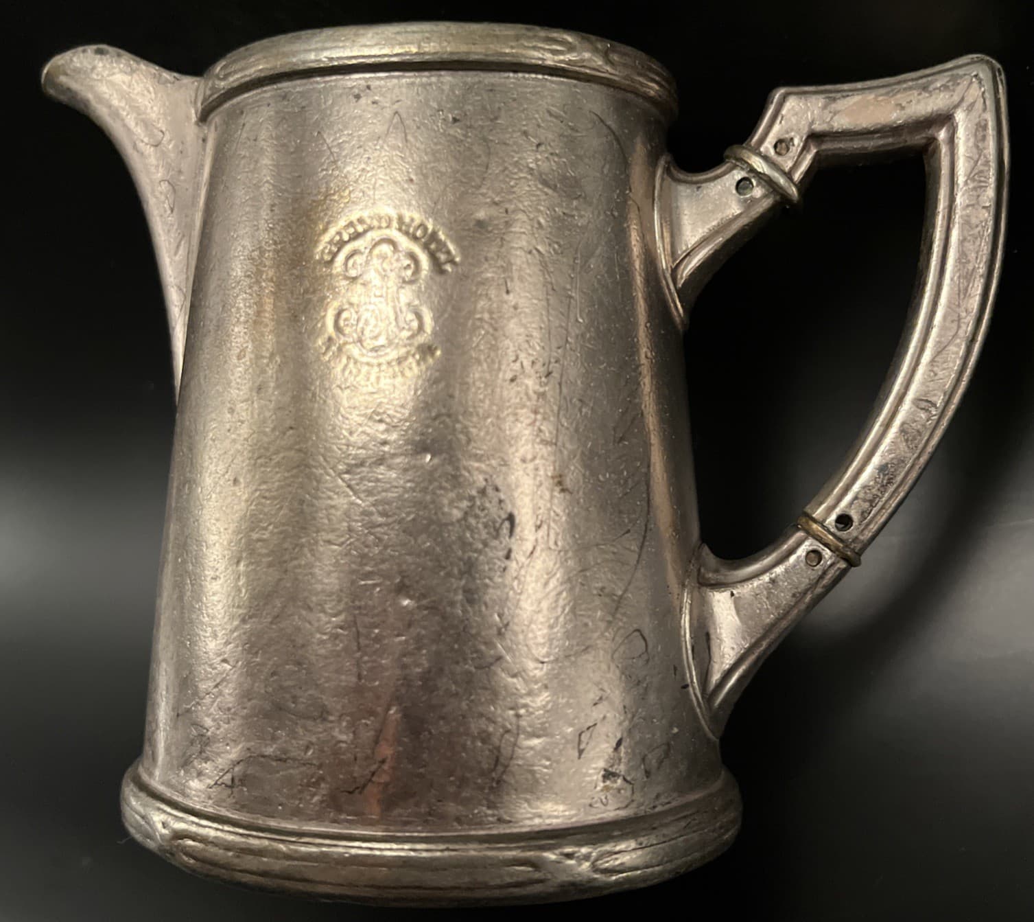 Antique Grand Hotel Kristiania Norway Silver Plate Creamer Pitcher