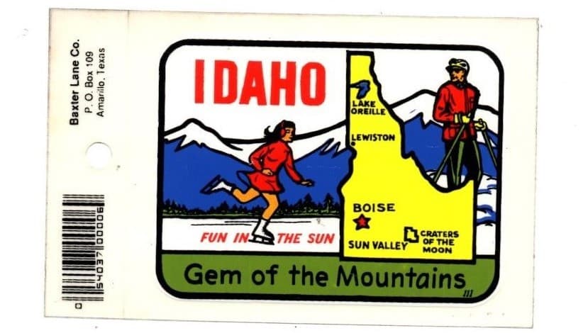 Lot of 12 Idaho State Gem Souvenir Luggage Decals Stickers - New - Free S&H