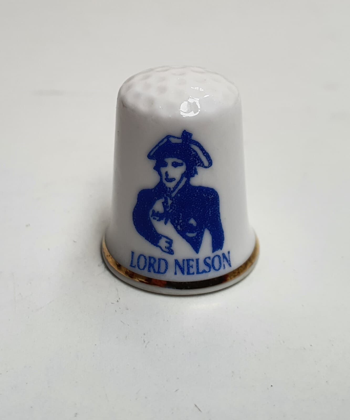 Norfolk China Lord Nelson 1758-1805 Commemorative Thimble 2.5cm Made in England