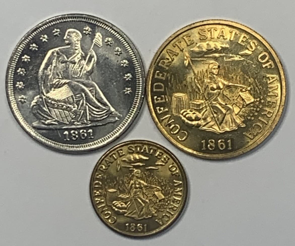 1861 CSA Confederate States Of America COPY Restrike Coin Lot Of 3**XKRLX6785