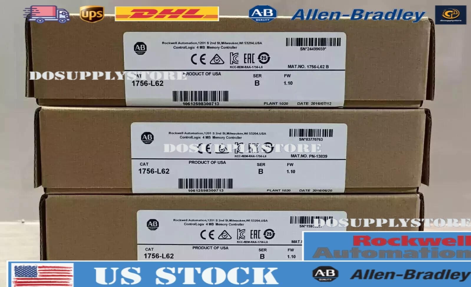 New Factory Sealed Allen-Bradley 1756-L62 ControlLogix 4MB Memory Controller