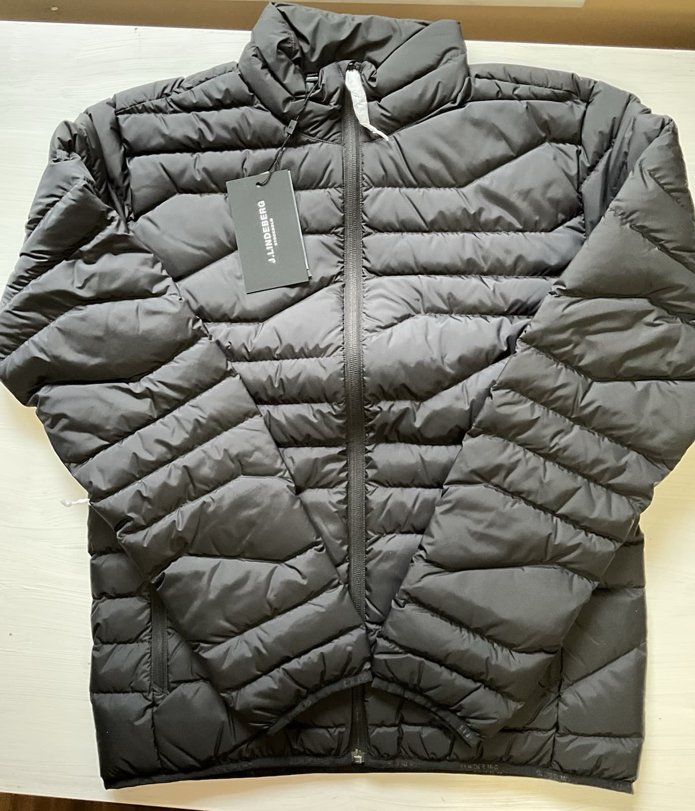 J. LINDEBERG Men’s Golf Jacket CLIFF Light Down Black Medium New NWT