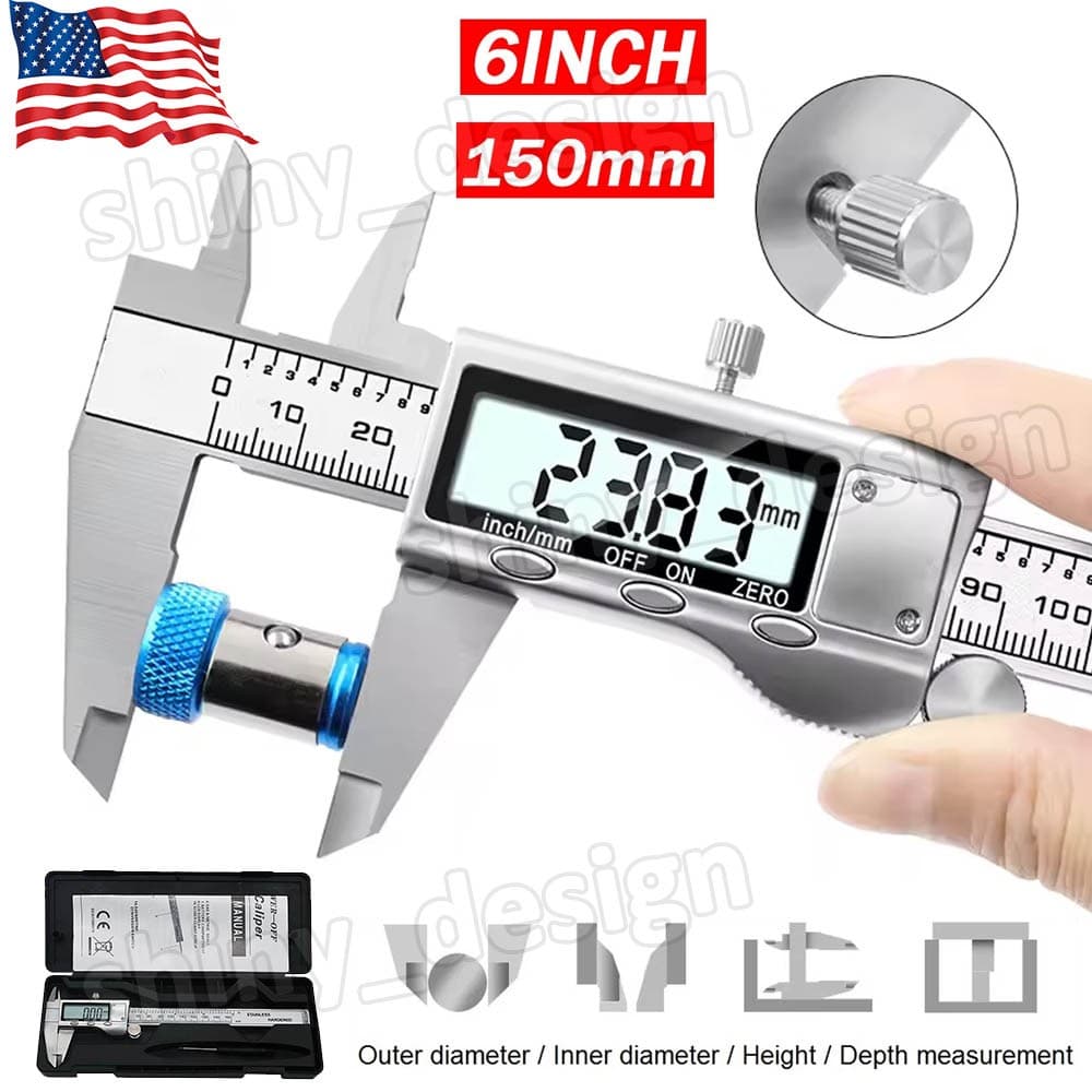 6" Digital Caliper Micrometer LCD Gauge Vernier Electronic Measuring Tool 150mm