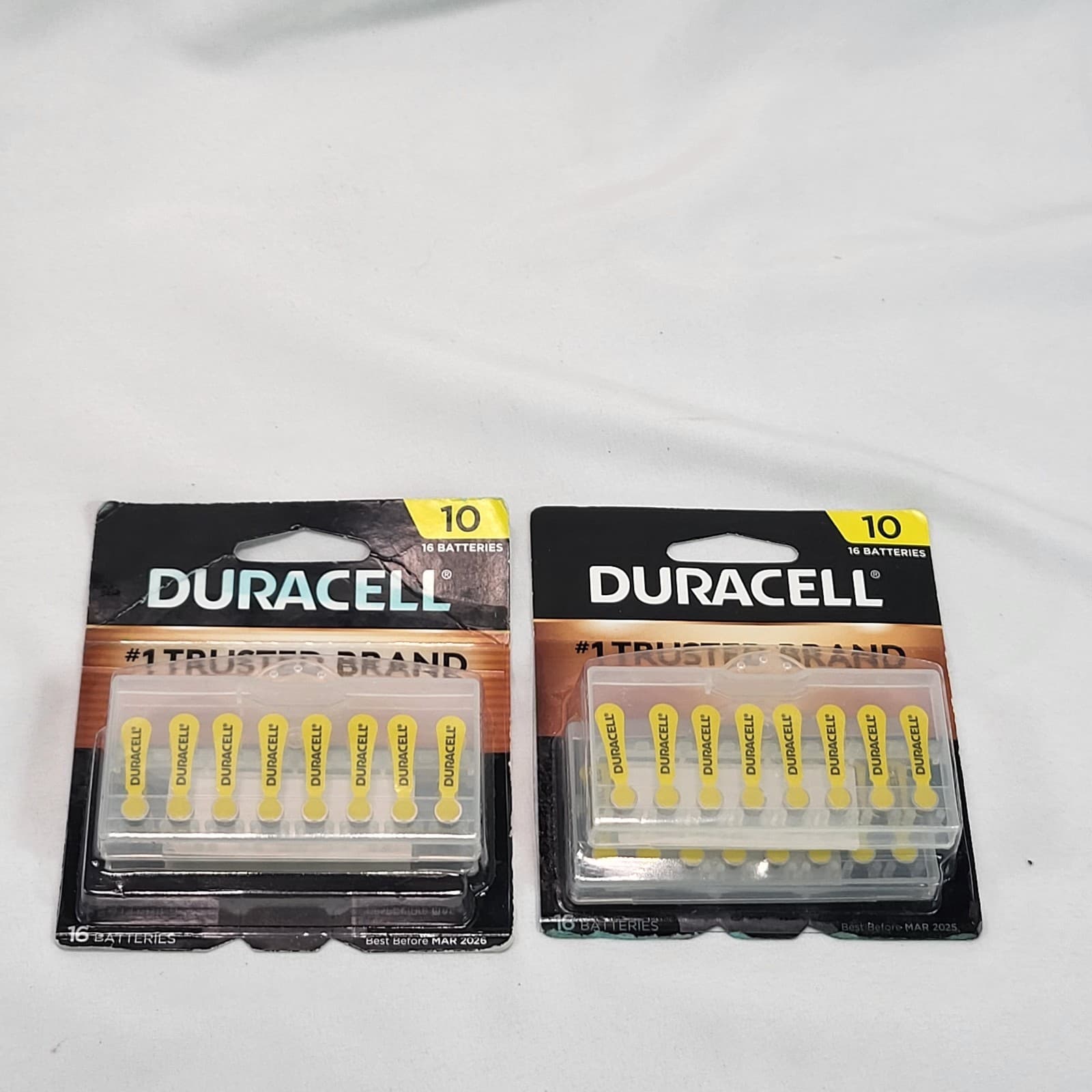 Duracell Hearing Aid Batteries Size 10 Yellow Tab 32 Total Exp 2025 2026