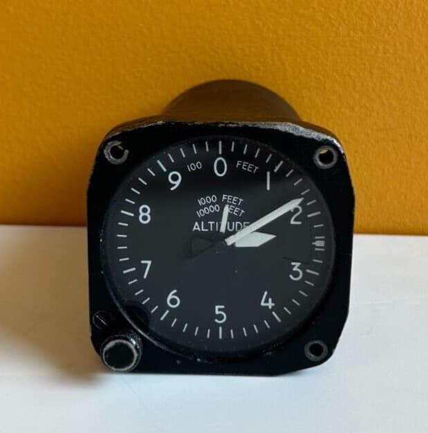 Kollsman Type MA-1 0 to 10,000 Feet, 3" Face, Approx 5", Atlimeter. Tested!