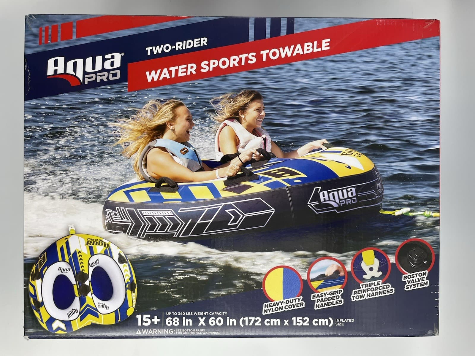 AquaPro AZL20392 Heavy Duty 2 Rider Water Sports Towable - 68 in X 60 in