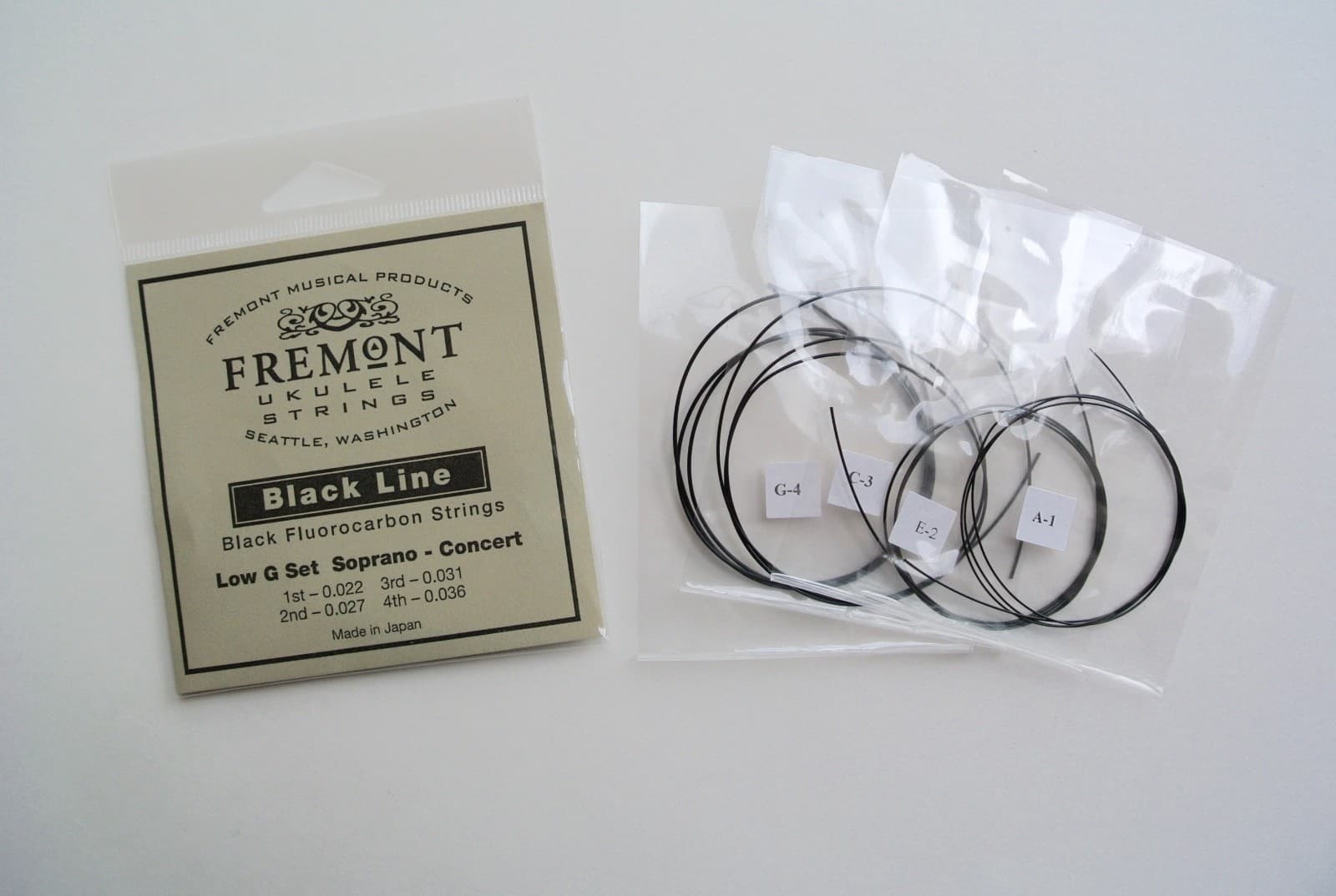 Fremont Blackline Fluorocarbon Ukulele Strings Low-G Set Sop & Con Set