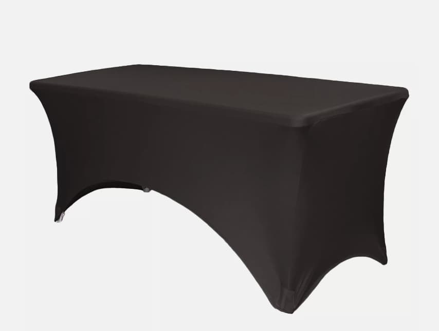 5 SPANDEX Fitted Stretch Craft Vendor Tablecloth Cover BLACK Standard