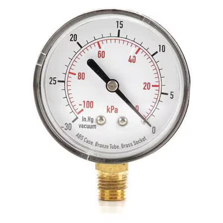 Vacuum Gauge, Test, 2-1/2 In, 4Flv4