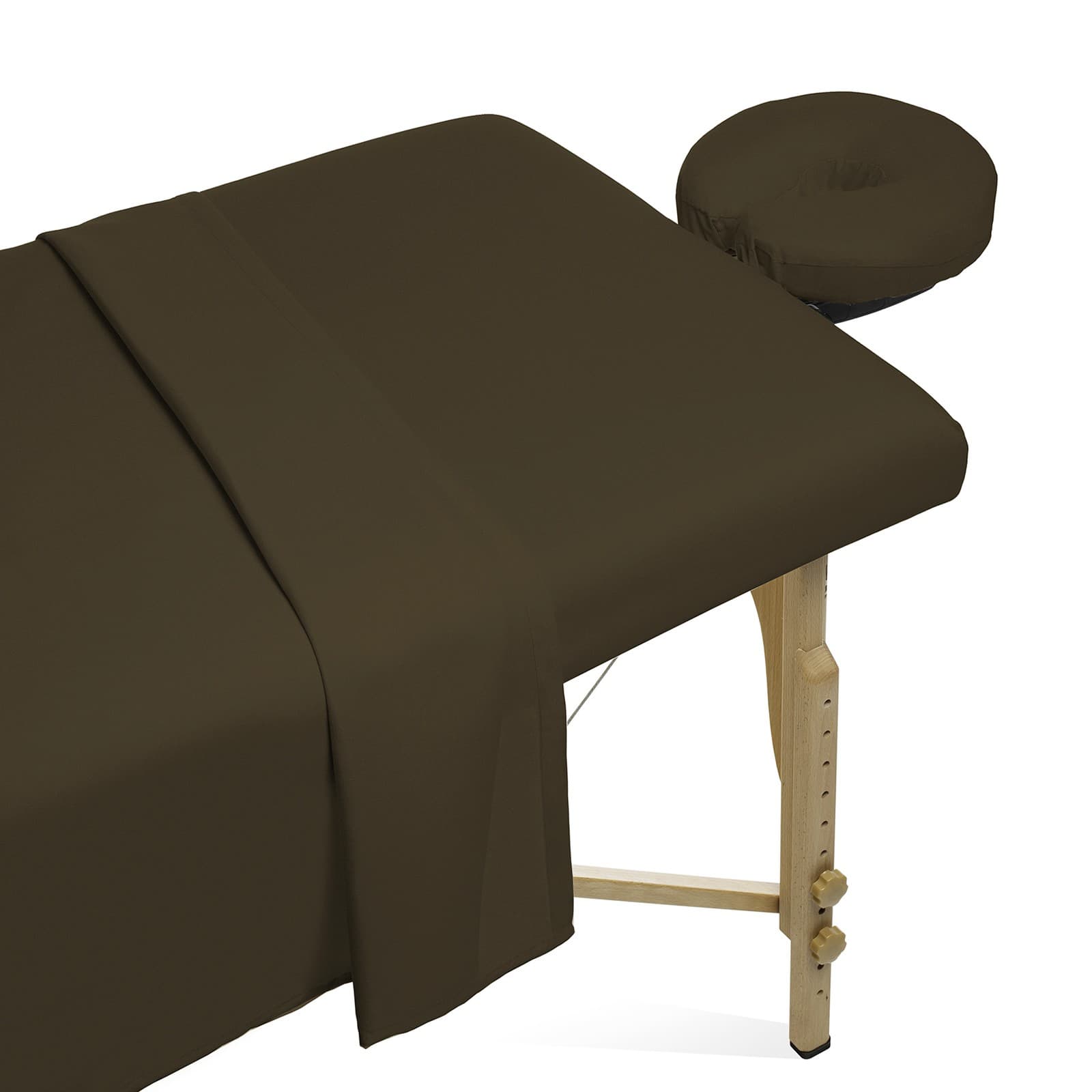 3pc Microfiber Massage Table Sheet Set - Salon Spa Covers - Brown