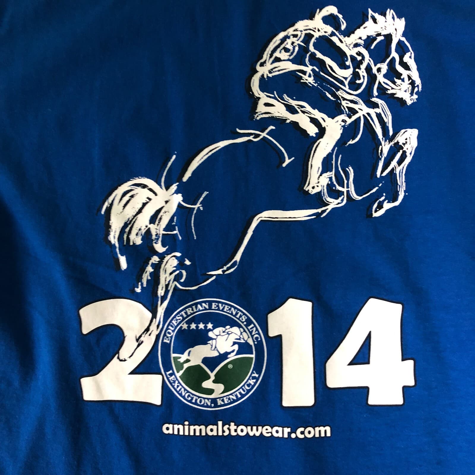 Rolex Kentucky Three Day Event Volunteer 2014 TShirt Unisex Large Blue Eventing