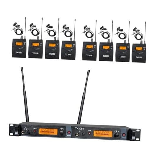 8 Bodypacks Wireless in Ear Monitor System 2 Channel Recording Headphone