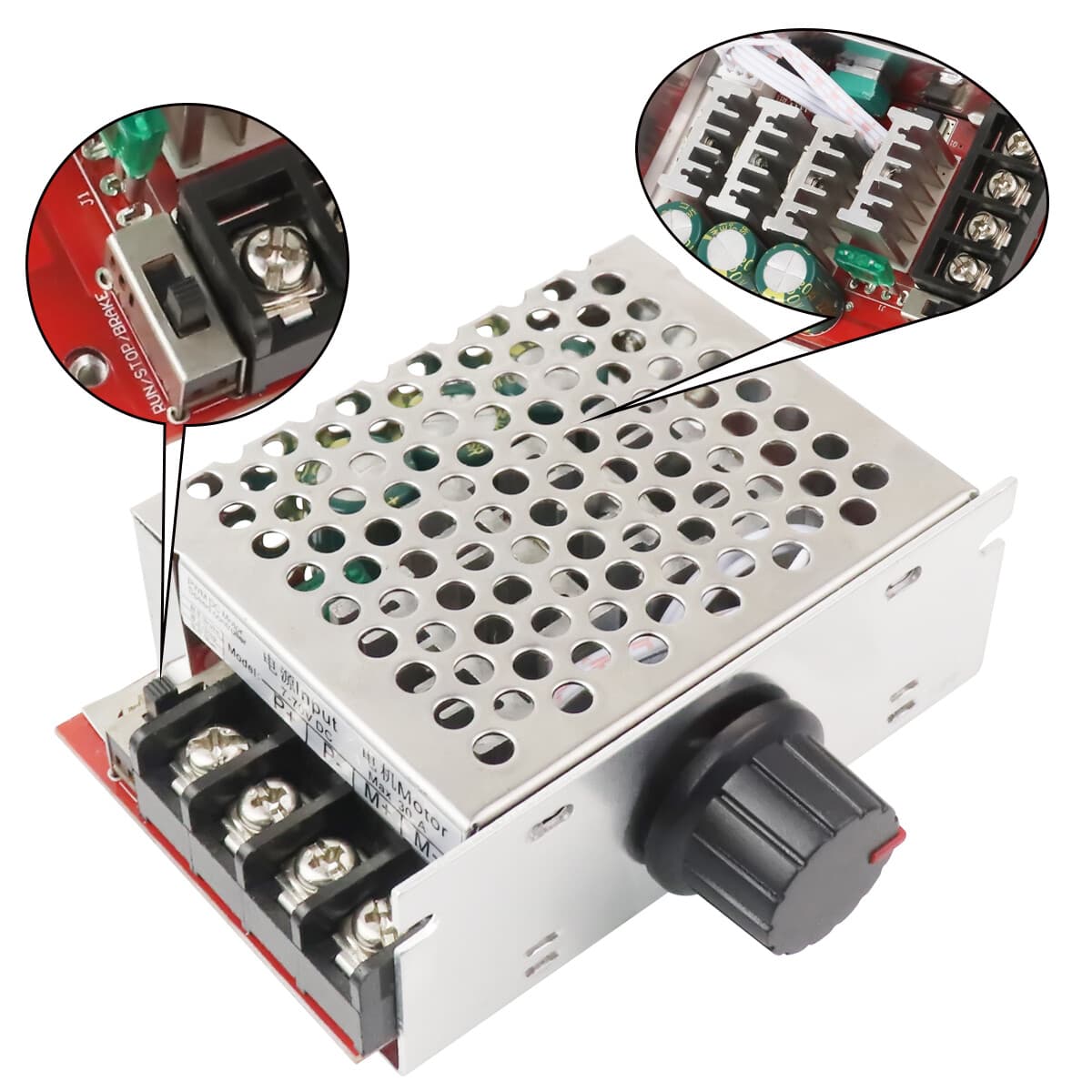 DC 7-70V 30A PWM HHO RC Brush Motor Speed Controller Governor Dimmer 12V 24V