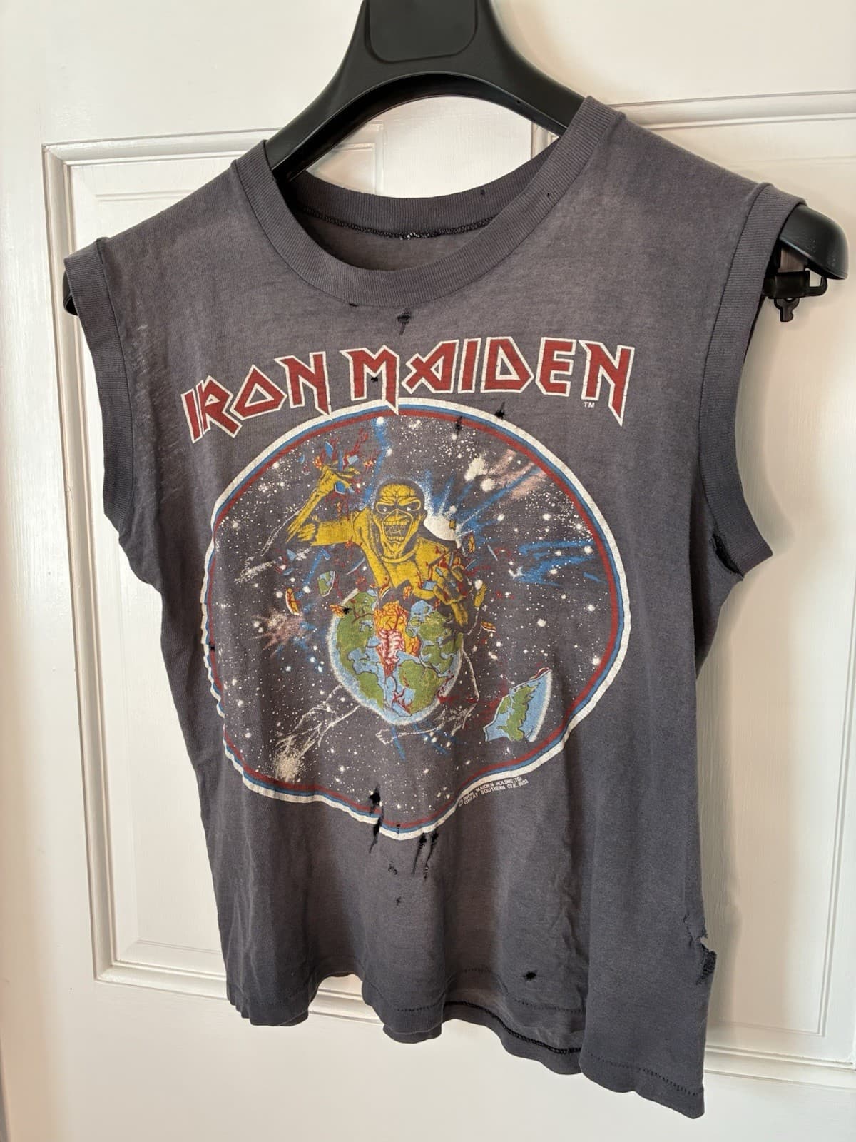 Iron Maiden World Piece Vintage Sleeveless Concert Tour Shirt 1983