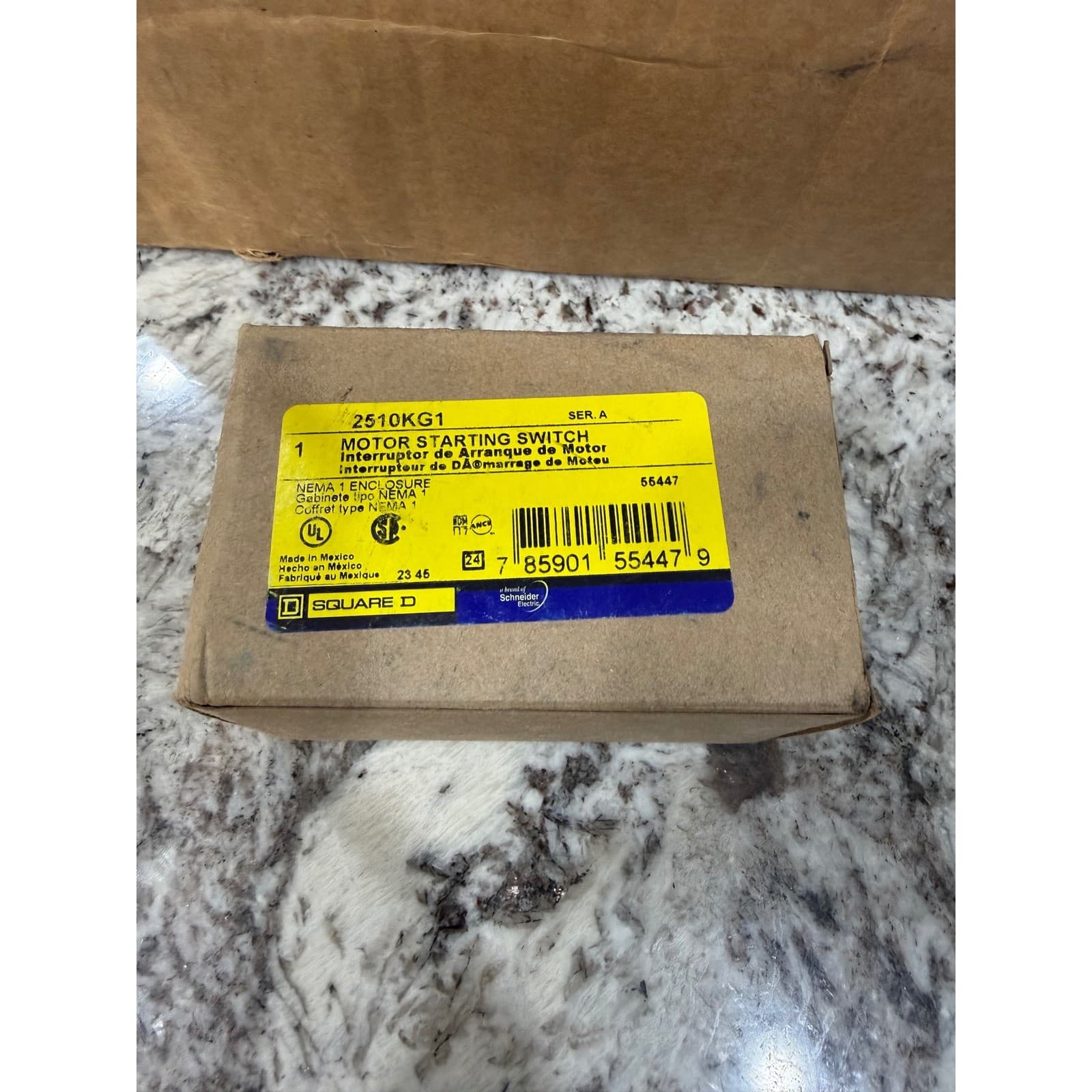 Square D 2510KG1 Motor Starting Switch NEMA 1 Enclosure UL Listed