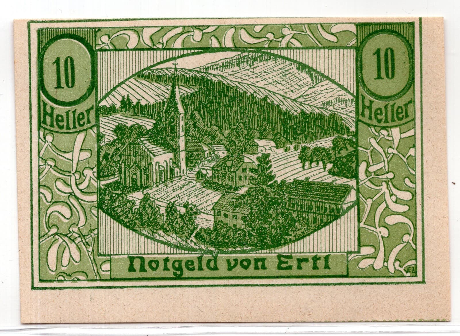 1920 Austria Ertl Notgeld 10 Heller Note (1612)