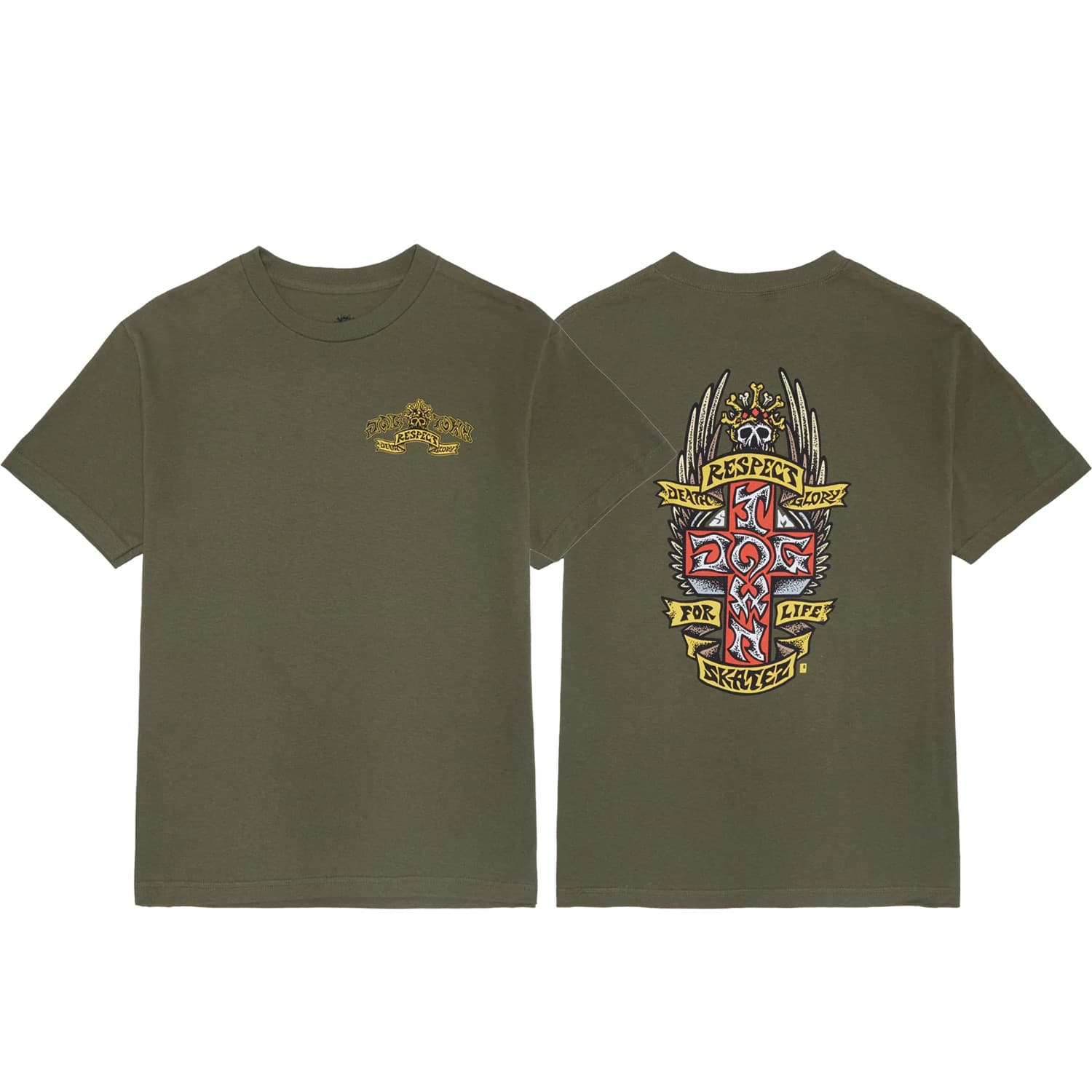 Dogtown Skateboards x John Lucero Respect Military Green T-Shirt