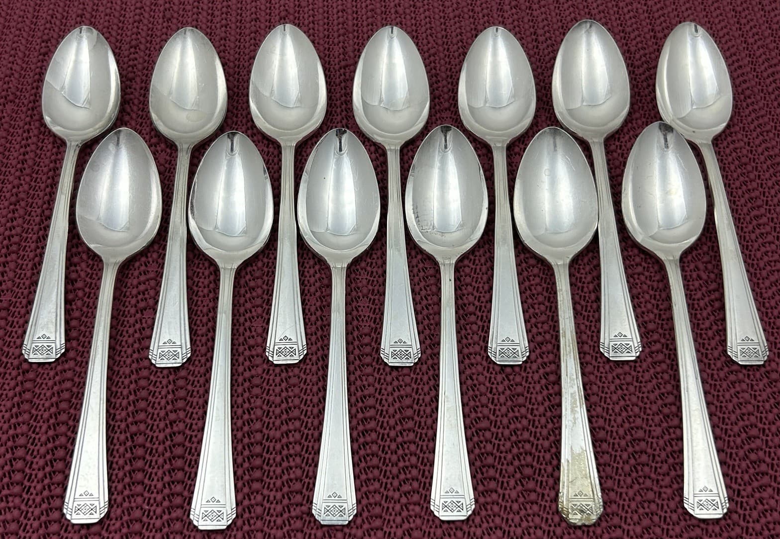 13 Teaspoons 1930 SKYLINE-SKYCREST Simeon & George Rogers Oneida Silverplate