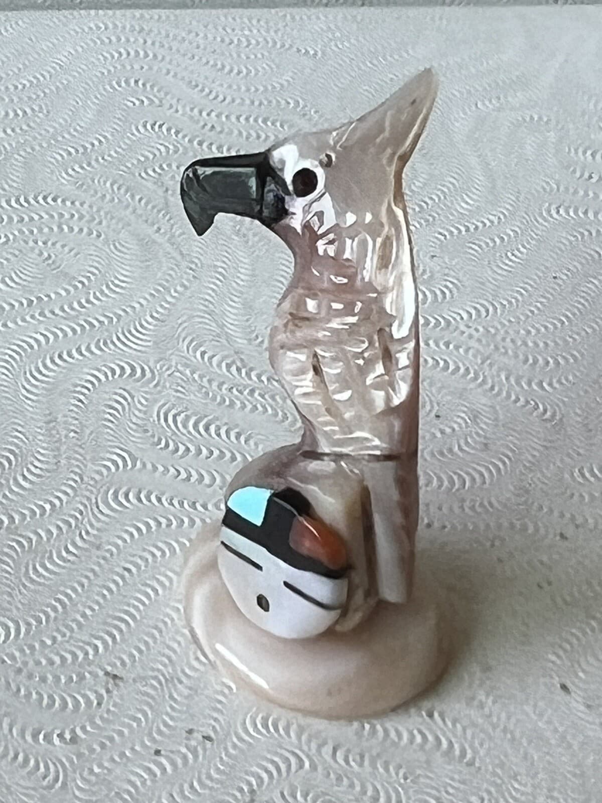 Zuni Parrot Bird Darrin Boone *SIGNED* Mussel Abalone Sunface Mm2 16